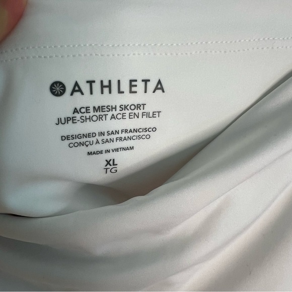 Athleta Ace Mesh Skort White Elastic Waist Tennis Skirt Pickleball Size XL - Picture 7 of 7